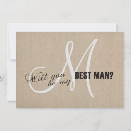 Ruw Linnen Canvas Trouw Uitnodiging Wees Mijn Getu