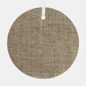 Ruw linnen: natuurlijke getextureerde stof. glas ornament (Achterkant)