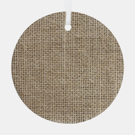 Ruw linnen: natuurlijke getextureerde stof. glas ornament (Achterkant)