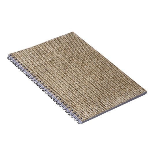 Ruw linnen: natuurlijke getextureerde stof. notitieboek (Rechterzijde)