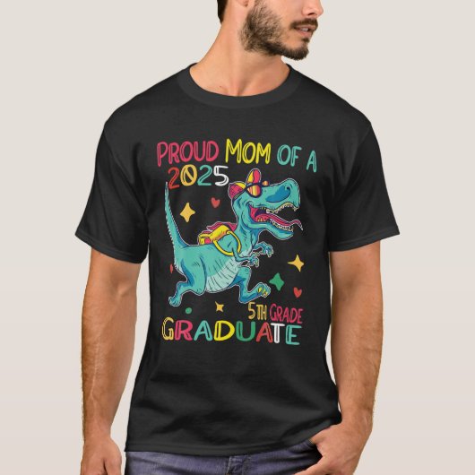 Ruw mam A klasse 2025 5e klasse Afstuderen dinos T-shirt (Voorkant)