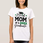 Ruw mam van 2022 afstuderen zwarte groene pet tass t-shirt (Voorkant)