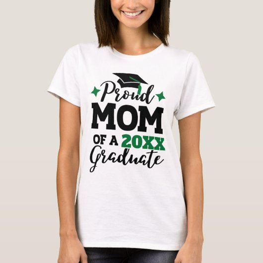 Ruw mam van 2022 afstuderen zwarte groene pet tass t-shirt (Voorkant)