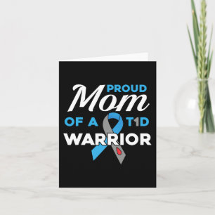 Ruw mam van Diabetes Warrior T1D Awareness Type 1 Kaart