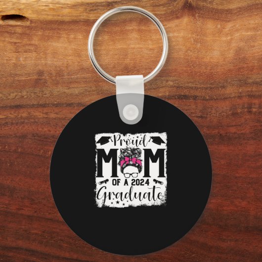 Ruw mam van een 2024-klasse van 2024 sleutelhanger (Achterkant)