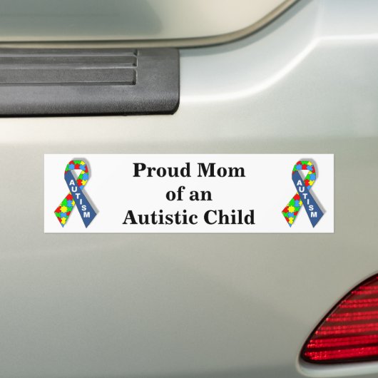Ruw mam van een autistisch kind bumpersticker (Op auto)