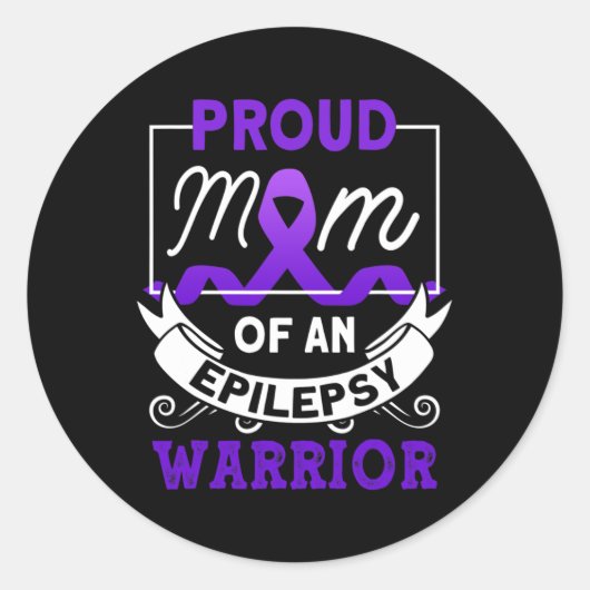 Ruw mam van een epilepsievleur Epilepsy Awarenes Ronde Sticker (Voorkant)