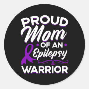 Ruw mam van een epilepsievleur Epilepsy Awarenes Ronde Sticker