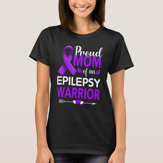 Ruw mam van een Epilepsy Warrior Paars Ribbon T-shirt (Voorkant)
