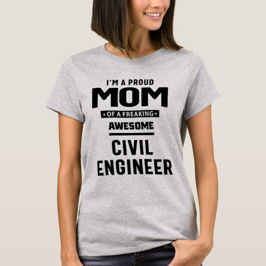 Ruw mam van een Geweldige civiel ingenieur | Moede T-shirt (Voorkant)