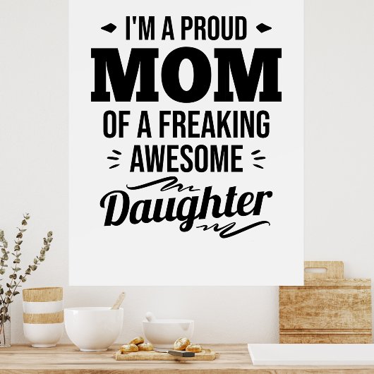 Ruw mam van een Geweldige dochter Poster (Keuken)