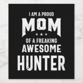 Ruw mam van een Geweldige jager Wijn Etiket (Enkel label)