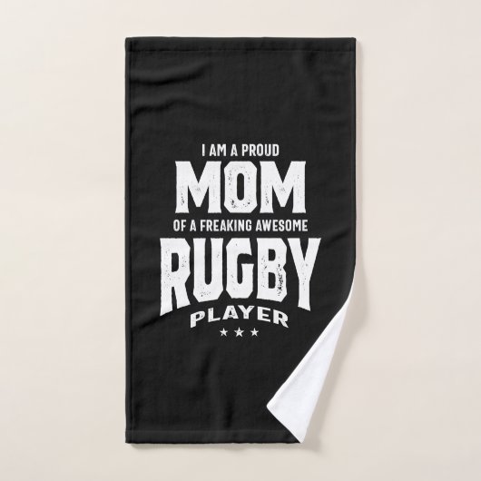 Ruw mam van een Geweldige Rugby-speler Handdoek (Handdoek)