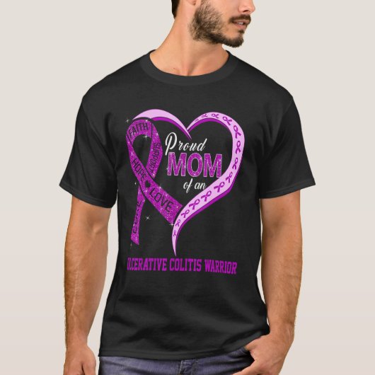 Ruw mam van een ulceratief Colitis Warrior Ribbon T-shirt (Voorkant)