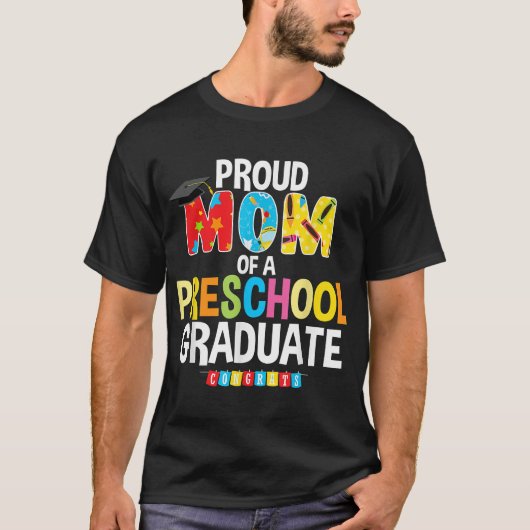 Ruw mam van een voorschoolse Afstuderen Afstuderen T-shirt (Voorkant)
