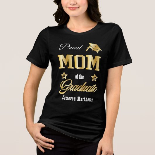 Ruw mam van het Afstuderen van de Afstuderen Naam Tri-Blend Shirt (Voorkant)