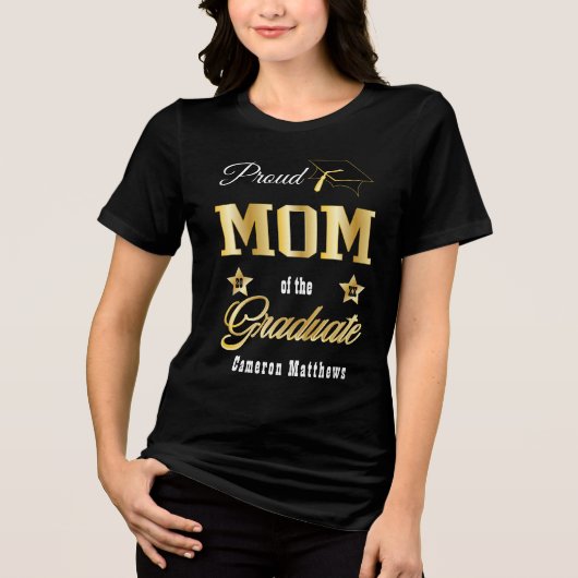 Ruw mam van het Afstuderen van de Afstuderen Naam Tri-Blend Shirt (Voorkant)