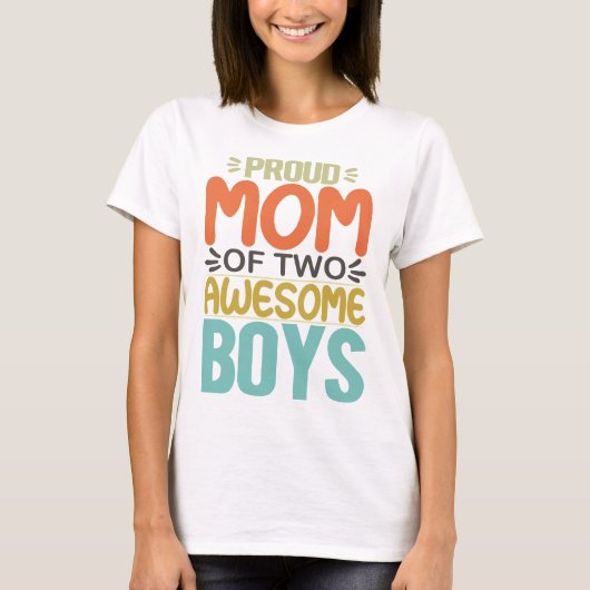 Ruw mam van twee Geweldige jongens T-shirt (Voorkant)