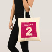 Ruw mam van twee roze vierkantjes hartengetal v05 tote bag (Voorkant (product))