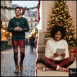Ruw marmer zwart geruit flanel tartan leggings