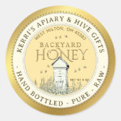 Ruw met voorgevulde buik ronde sticker (Voorkant)