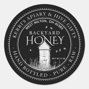 Ruw met voorgevulde buik ronde sticker