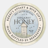 Ruw met voorgevulde buik ronde sticker (Voorkant)