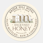 Ruw met voorgevulde buik ronde sticker (Voorkant)