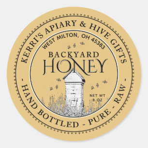 Ruw met voorgevulde buik ronde sticker