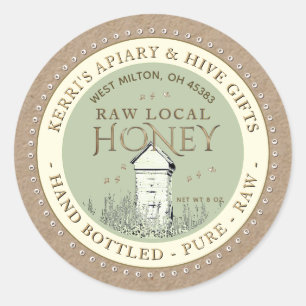 Ruw met voorgevulde buik ronde sticker