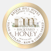 Ruw met voorgevulde buik ronde sticker (Voorkant)