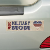 Ruw militaire mam met patriottisch hart bumpersticker (Op auto)
