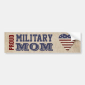 Ruw militaire mam met patriottisch hart bumpersticker (Voorkant)
