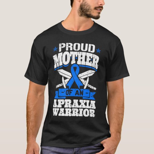 Ruw moeder van een Apraxia Warrior Blue Awareness T-shirt (Voorkant)