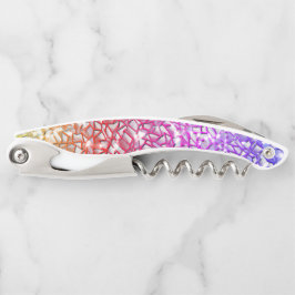 Ruw mozaïek oranje aan rood en lila, en sparkle kurkentrekker