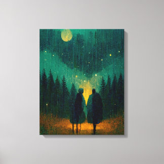 Ruw Nacht-paar in de Afdruk van het Canvas van het