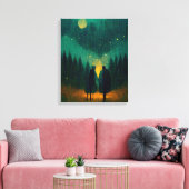 Ruw Nacht-paar in de Afdruk van het Canvas van het (Insitu (Woonkamer))