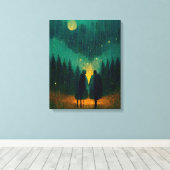 Ruw Nacht-paar in de Afdruk van het Canvas van het (Insitu (Houten vloer))