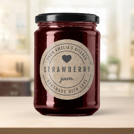 Ruw namaak kraft uit de keuken, met liefde gemaakt ronde sticker