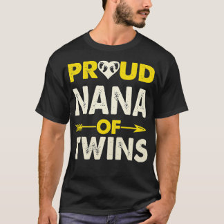 Ruw Nana van de tweeling Zwangerschap met twee bab T-shirt