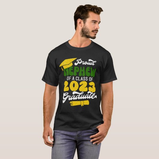Ruw NEPHEW van een klasse van 2023 Afstuderen Retr T-shirt (Voorkant volledig)