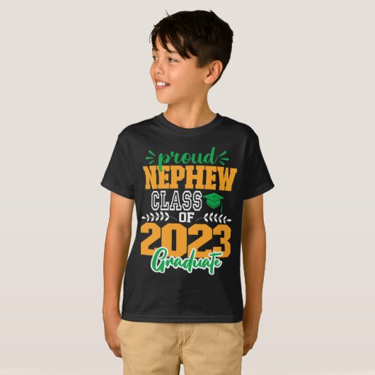 Ruw NEPHEW van een klasse van 2023 MODERN-SCRIPT T-shirt (Voorkant volledig)