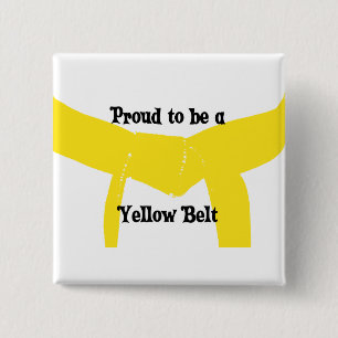 Ruw om een gele gordel te zijn vierkante button 5,1 cm