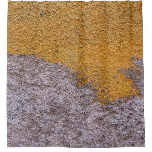 Ruw onbewerkte betonbouwmuur Geel grijs Douchegordijn (Voorkant)