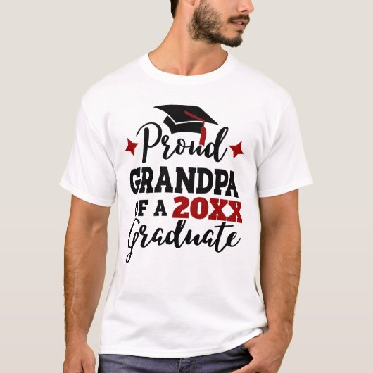 Ruw opa van 2022 afstuderen zwart rood pet t-shirt (Voorkant)