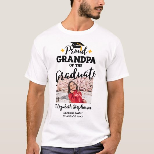 Ruw opa van de afstuderen fotonaam T-Shirt (Voorkant)