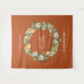 Ruw oranje citrus botanische bruidsdouche feest wandkleed (Voorkant (horizontaal))