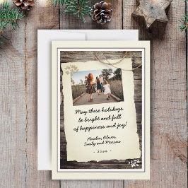 Ruw Oud Papier Handgetekend Schrift Foto Vakantie  Feestdagenkaart