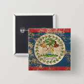 Ruw ouderdom Belize vlag Vierkante Button 5,1 Cm (Voorkant /achterkant)