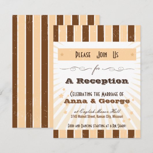 Ruw Poster: Crème & Bruine Ontvangst Kaart (Voorkant / Achterkant)